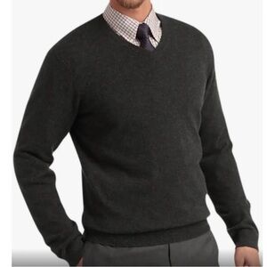 Pronto Uomo Cashmere V-Neck Black Long Sleeve Sweater. Size XXL.